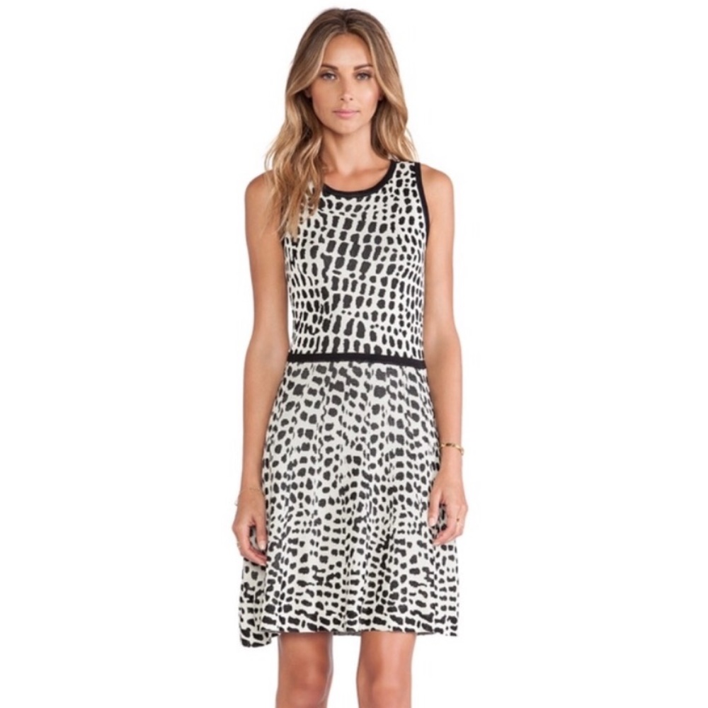 Trina Turk Huxley Spotted Fit and Flare Knit Dress